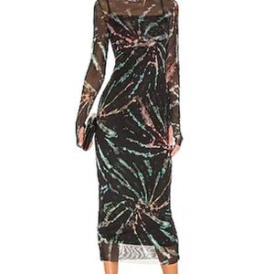 Elegant Multicolor Tie-Dye Dress